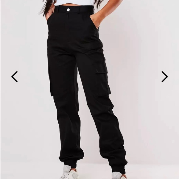 black plain cargo trousers